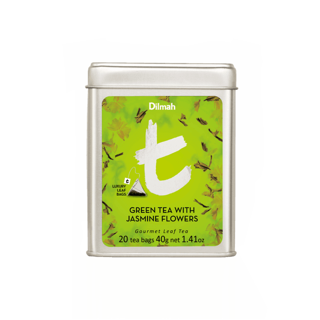 Green Tea Jasmine Flowers | 20 tea bags in tin | t-Series