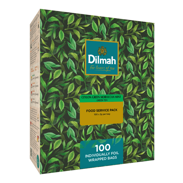 Green Tea Moroccan Mint | 100 Wrapped Tea Bags | Green Tea Selection