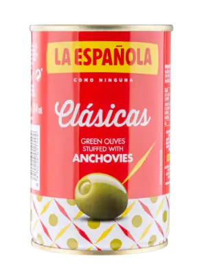 Groene olijven met ansjovis tripack mini-bar La Española